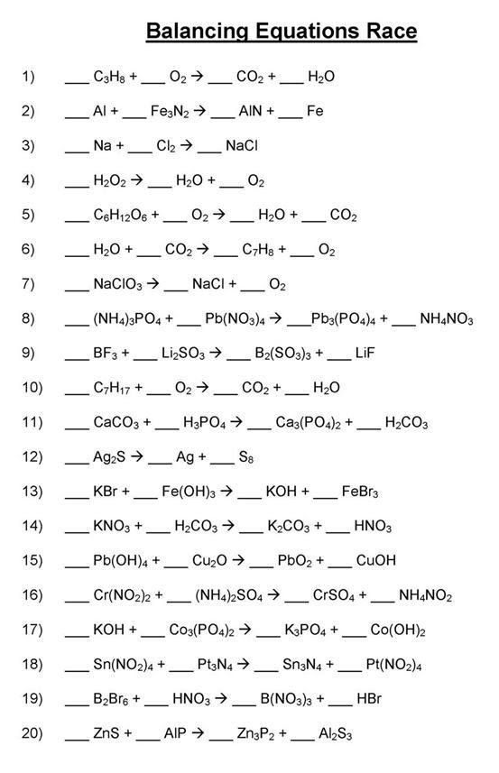 20 Chemical Reactions Types Worksheet In 2020 Chemistry Lessons