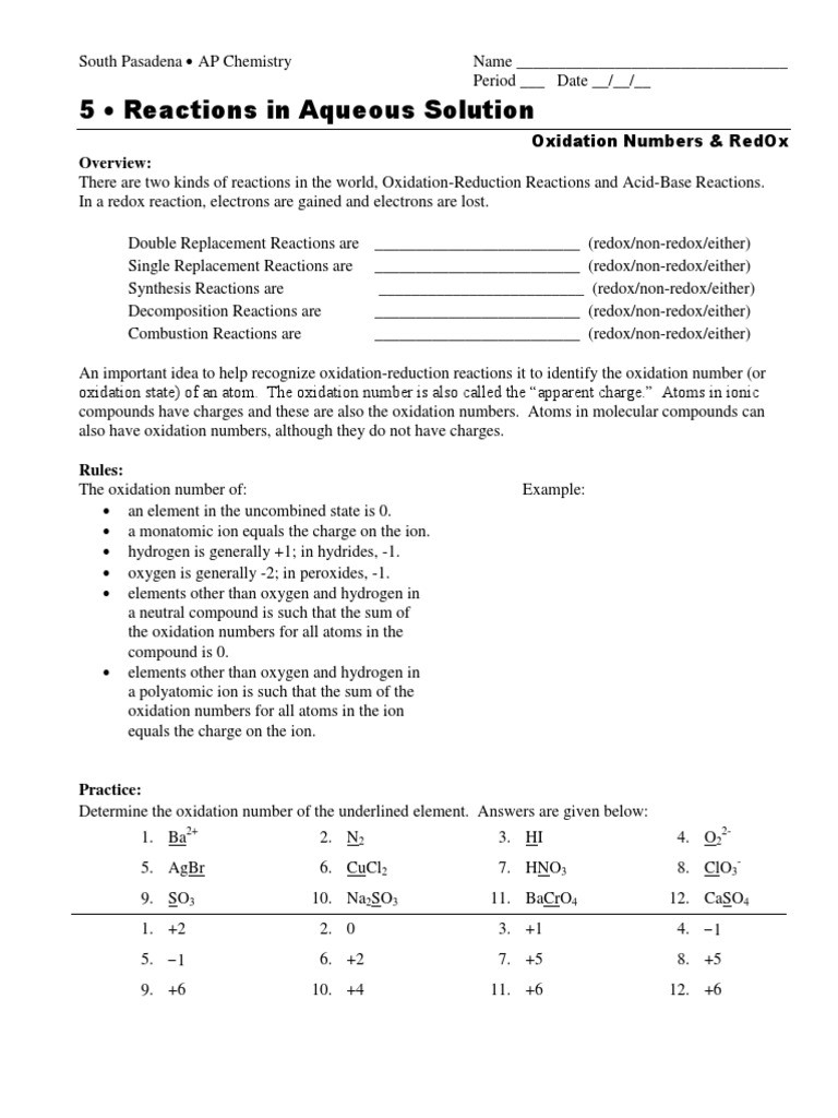 20 Oxidation Number Worksheet With Answers Worksheet From Home