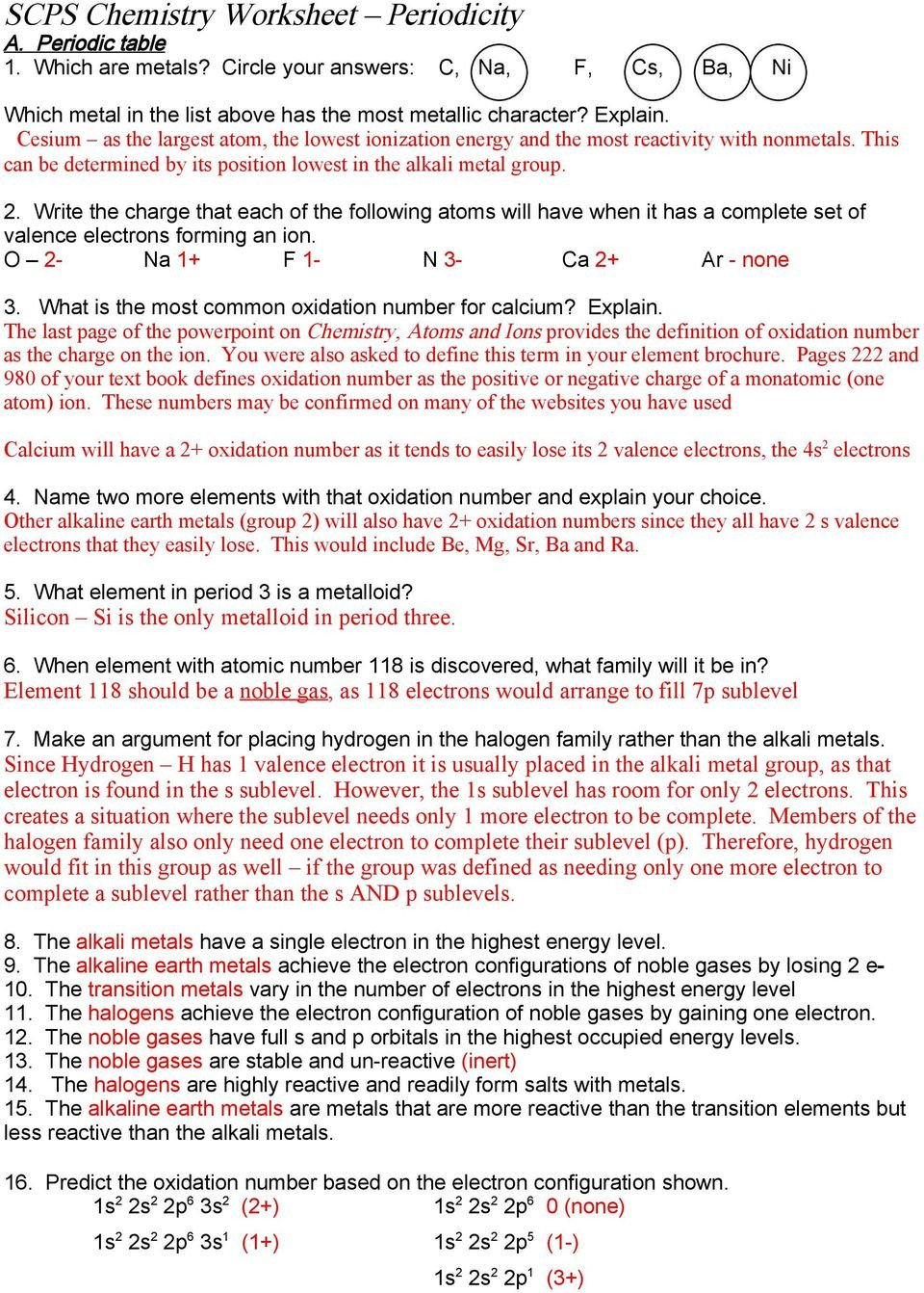 20 Periodic Table Worksheet 1 Answers Worksheet From Home