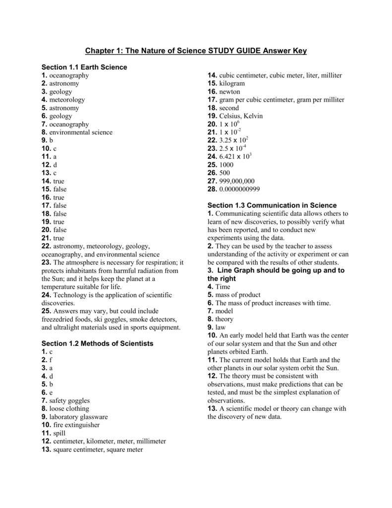 26 The Nature Of Science Worksheet Answers Section 1 Worksheet 