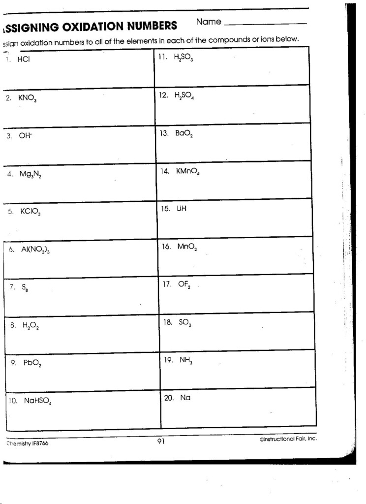 29 Oxidation Numbers Worksheet Answers Free Worksheet Spreadsheet