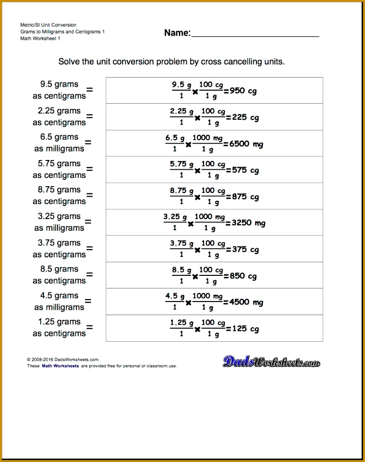 3 Converting Between Metric Units Worksheet FabTemplatez