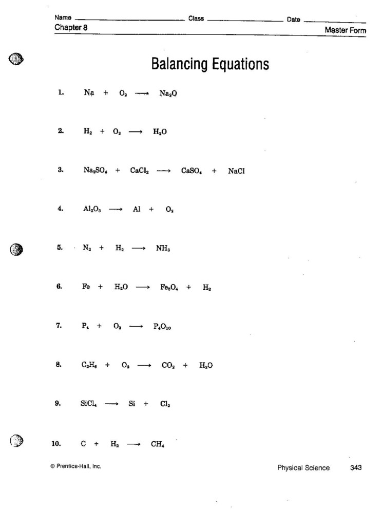 30 Balancing Equations Worksheet Answer Key Education Template