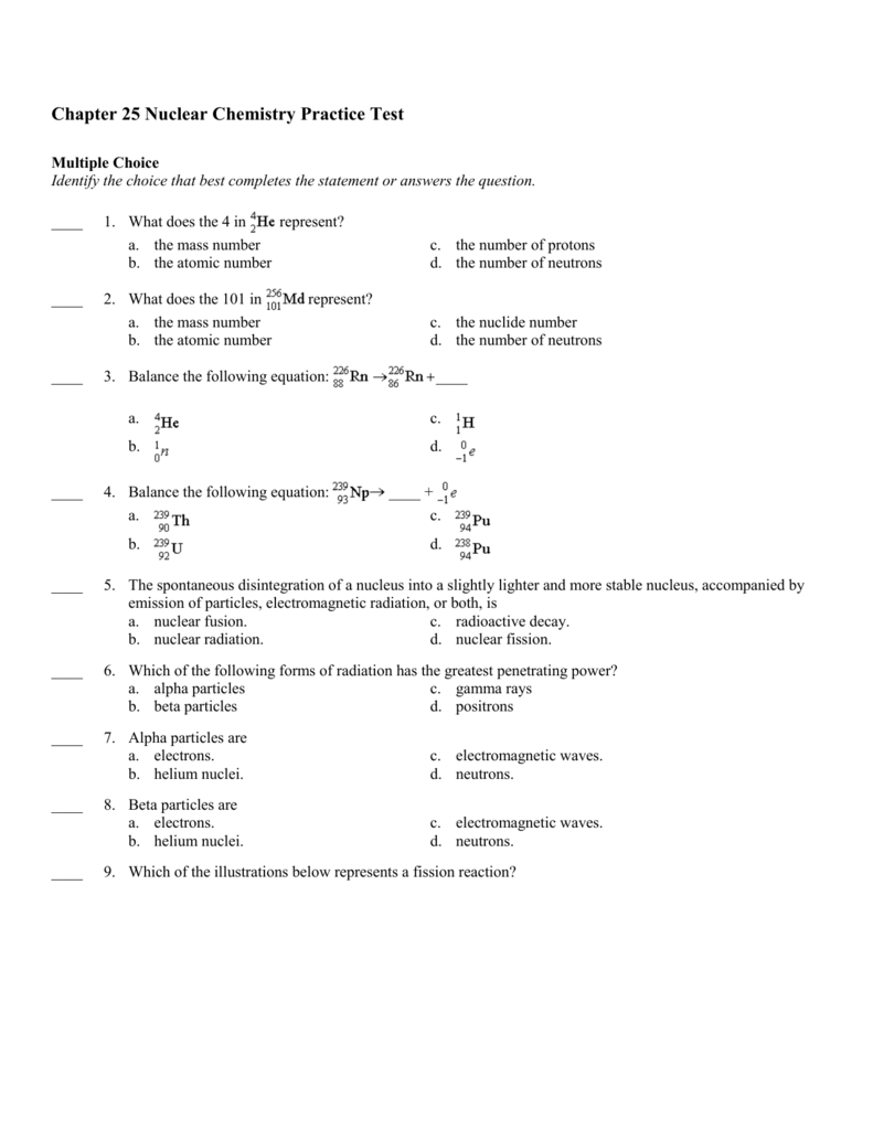 30 Chapter 25 Nuclear Chemistry Worksheet Answers Ekerekizul