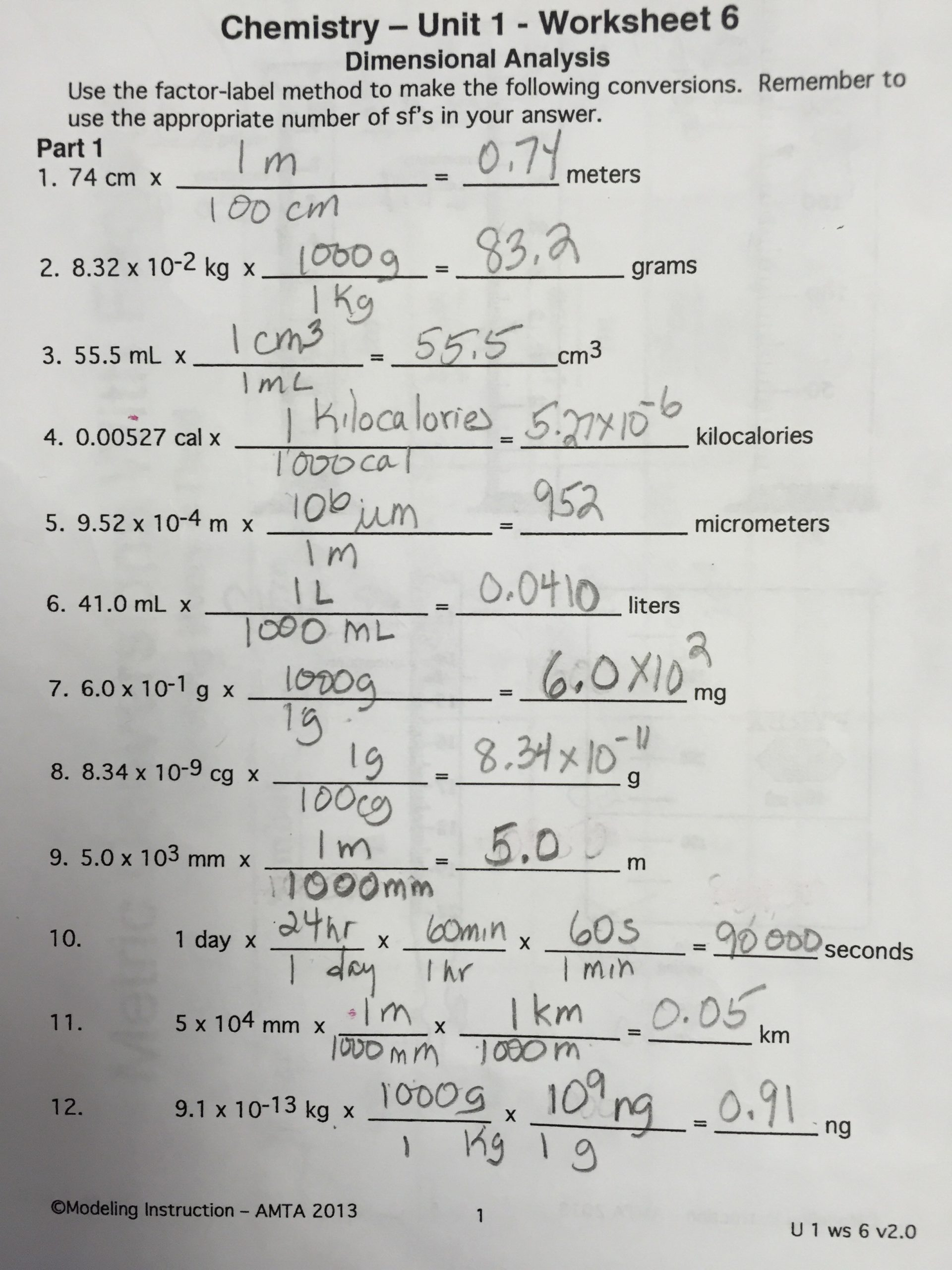 30 Dimensional Analysis Worksheet Key Education Template