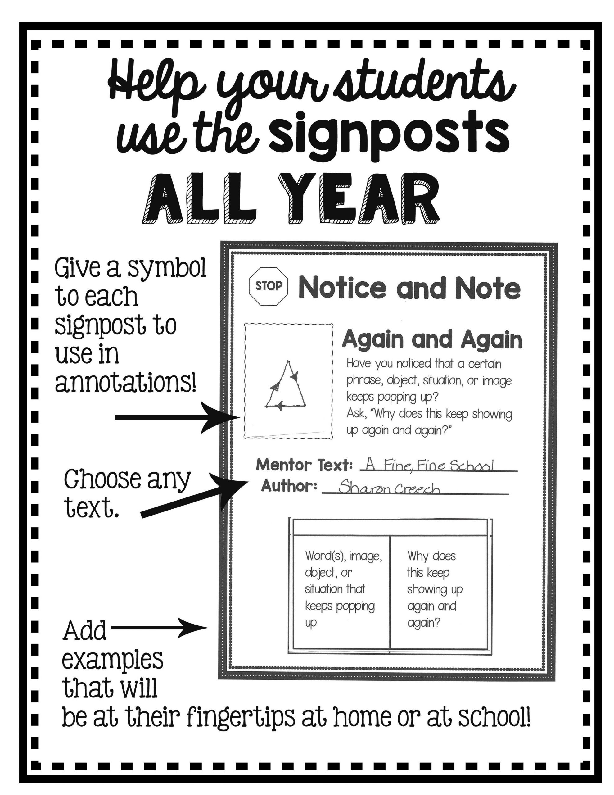 30 Notice And Note Signposts Worksheet Education Template