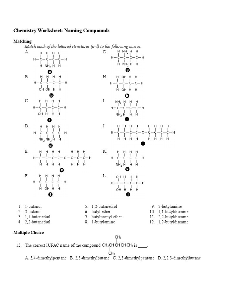 30 Organic Chemistry Worksheet With Answers Education Template