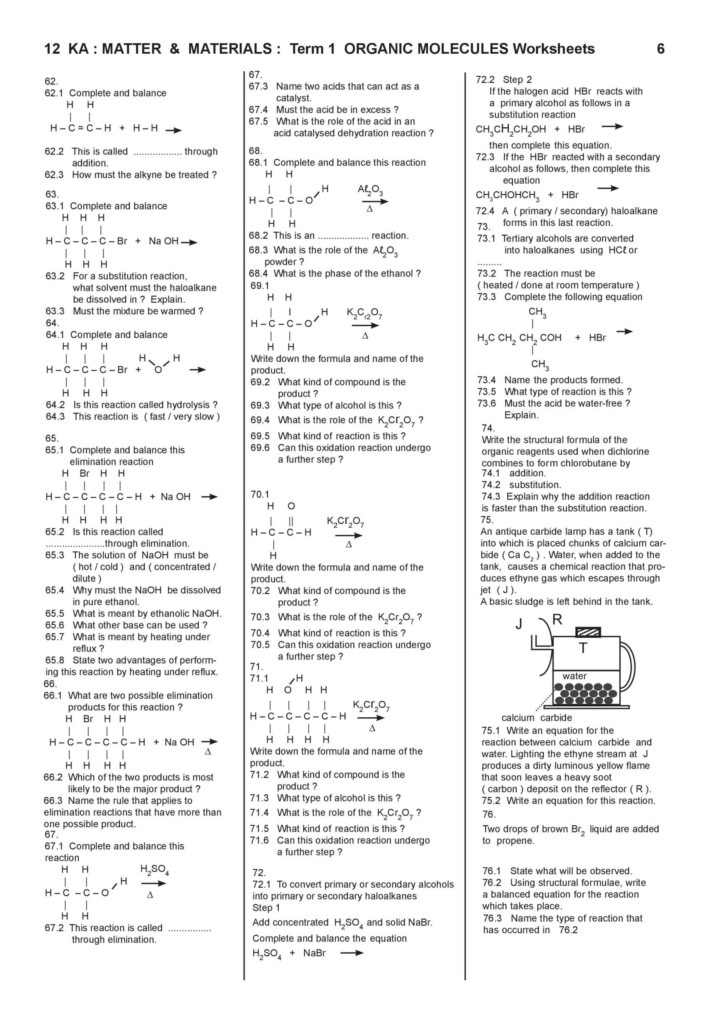 30 Organic Chemistry Worksheet With Answers Education Template