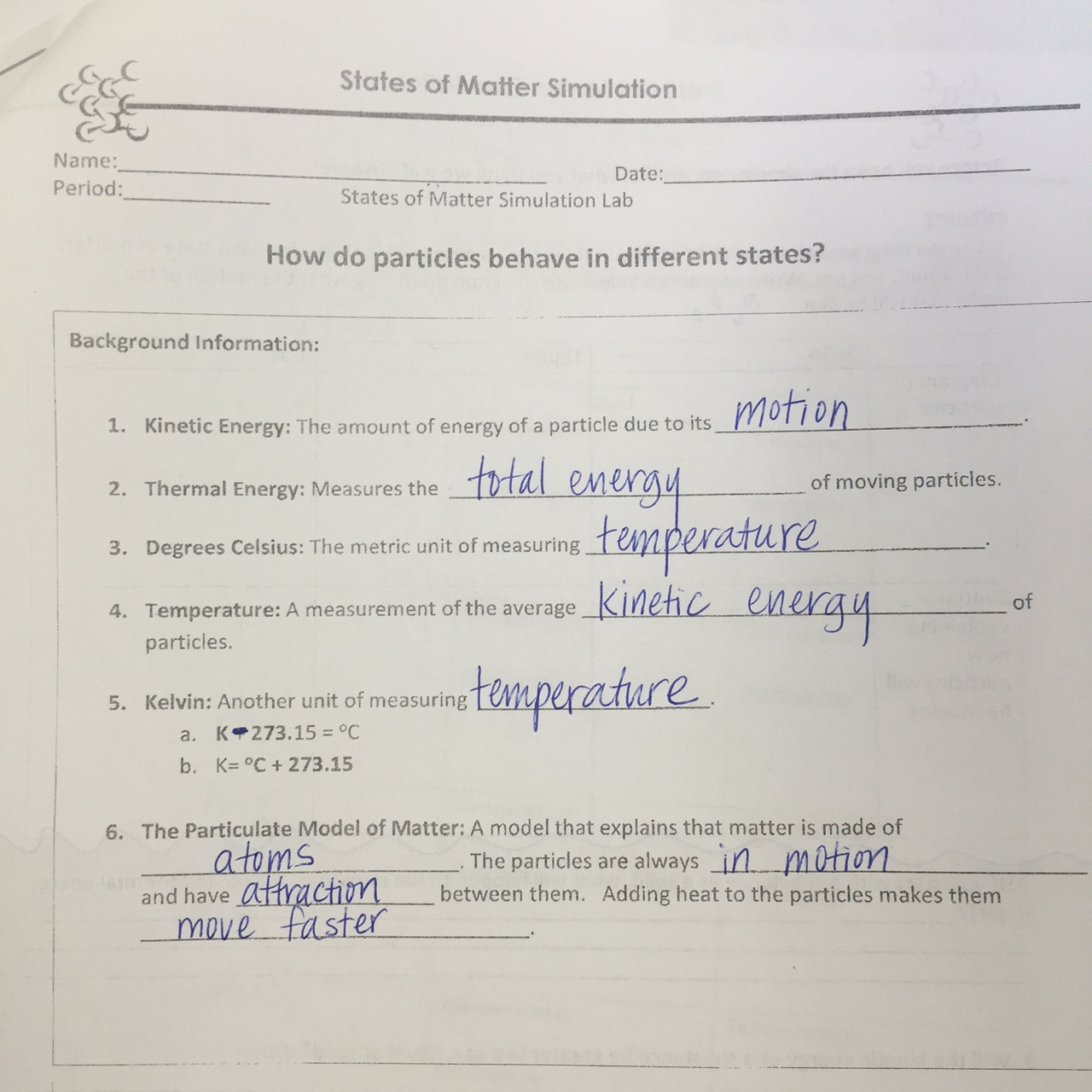 30 States Of Matter Worksheet Chemistry Education Template