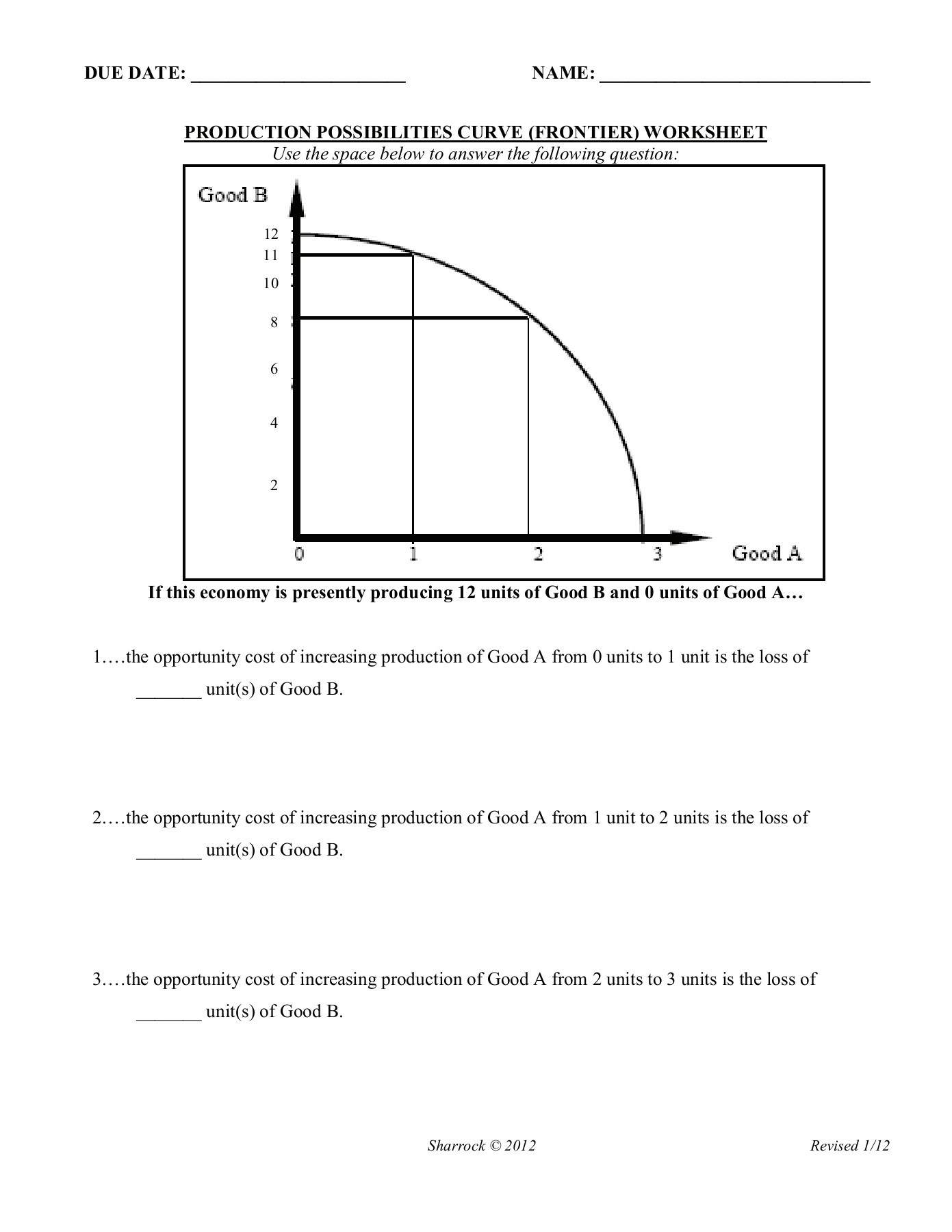 31 Production Possibilities Frontier Worksheet Education Template