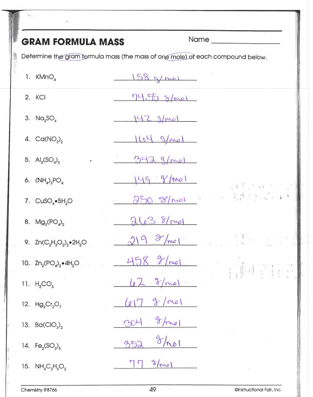 32 Molarity Worksheet Answer Key Chemistry If8766 Worksheet Resource