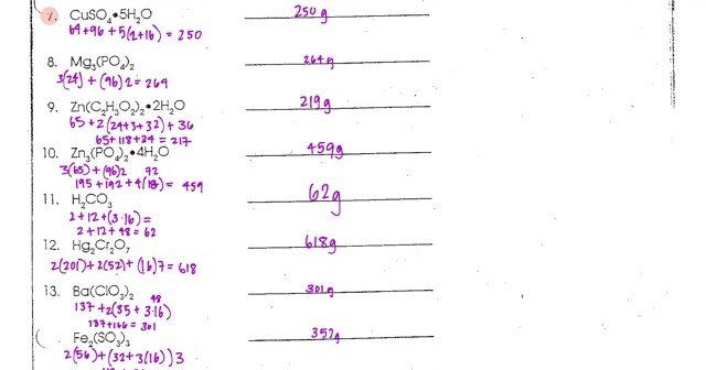 33 Chemistry Computing Formula Mass Worksheet Notutahituq Worksheet