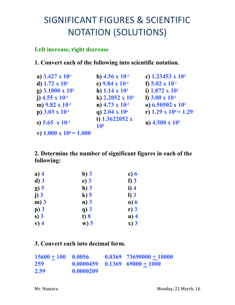 34 Scientific Notation And Significant Figures Worksheet Worksheet 