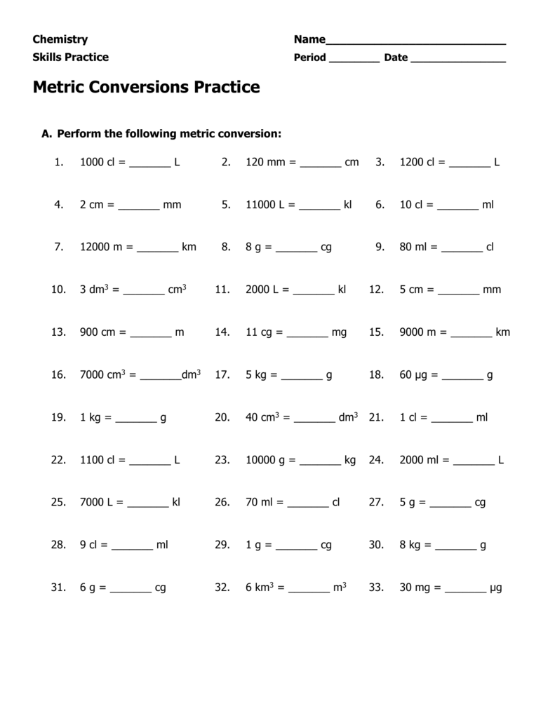 35 Chemistry Metric Conversion Worksheet With Answers Worksheet 