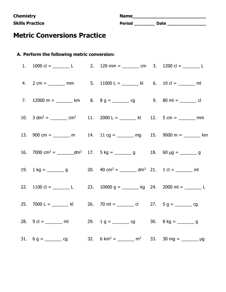 35 Chemistry Metric Conversion Worksheet With Answers Worksheet