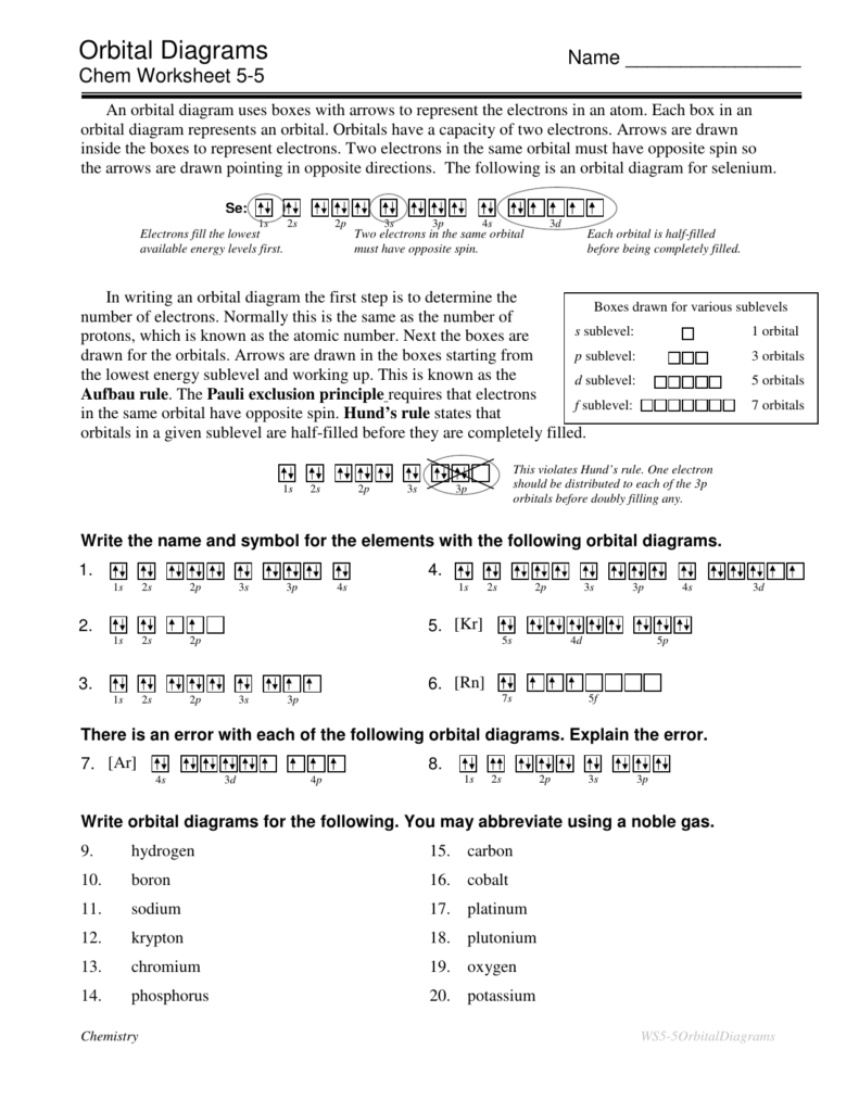 35 Orbital Diagram Worksheet With Answers Wiring Diagram Database