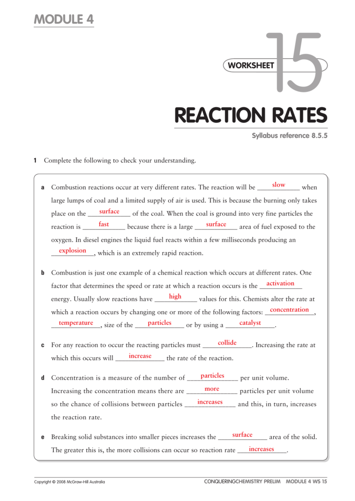 35 Rates Of Reaction Worksheet Free Worksheet Spreadsheet