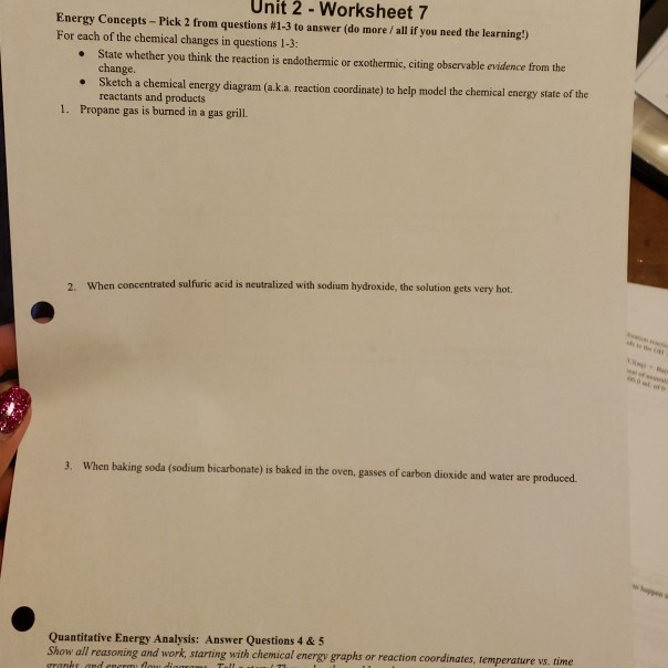 41 Unit 3 Worksheet 3 Quantitative Energy Problems Answers Combining