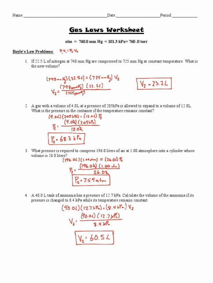 50 Boyle s Law Worksheet Answer Key In 2020 With Images Ideal Gas 