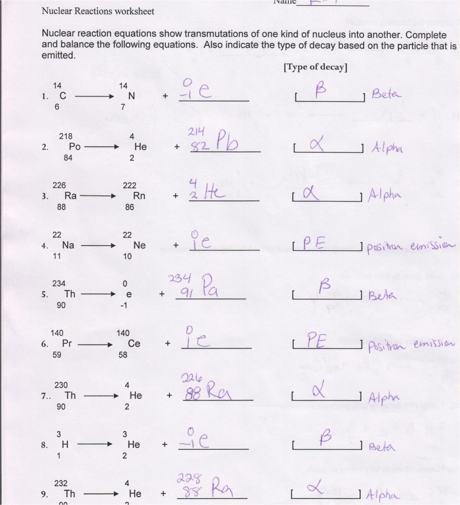 50 Nuclear Chemistry Worksheet Answer Key In 2020 With Images 