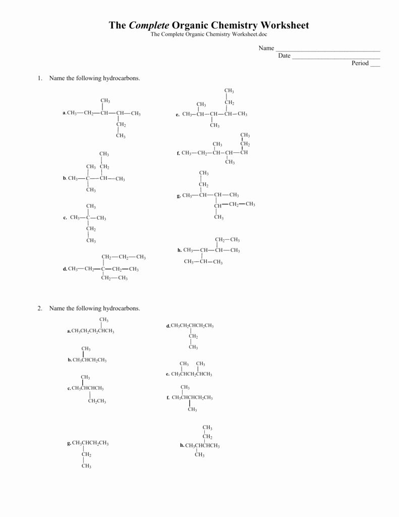 50 Organic Chemistry Worksheet With Answers In 2020 Chemistry 