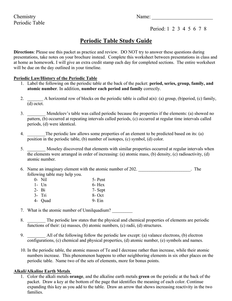 6 4 C Periodic Table Of Elements Worksheet Answers Elcho Table