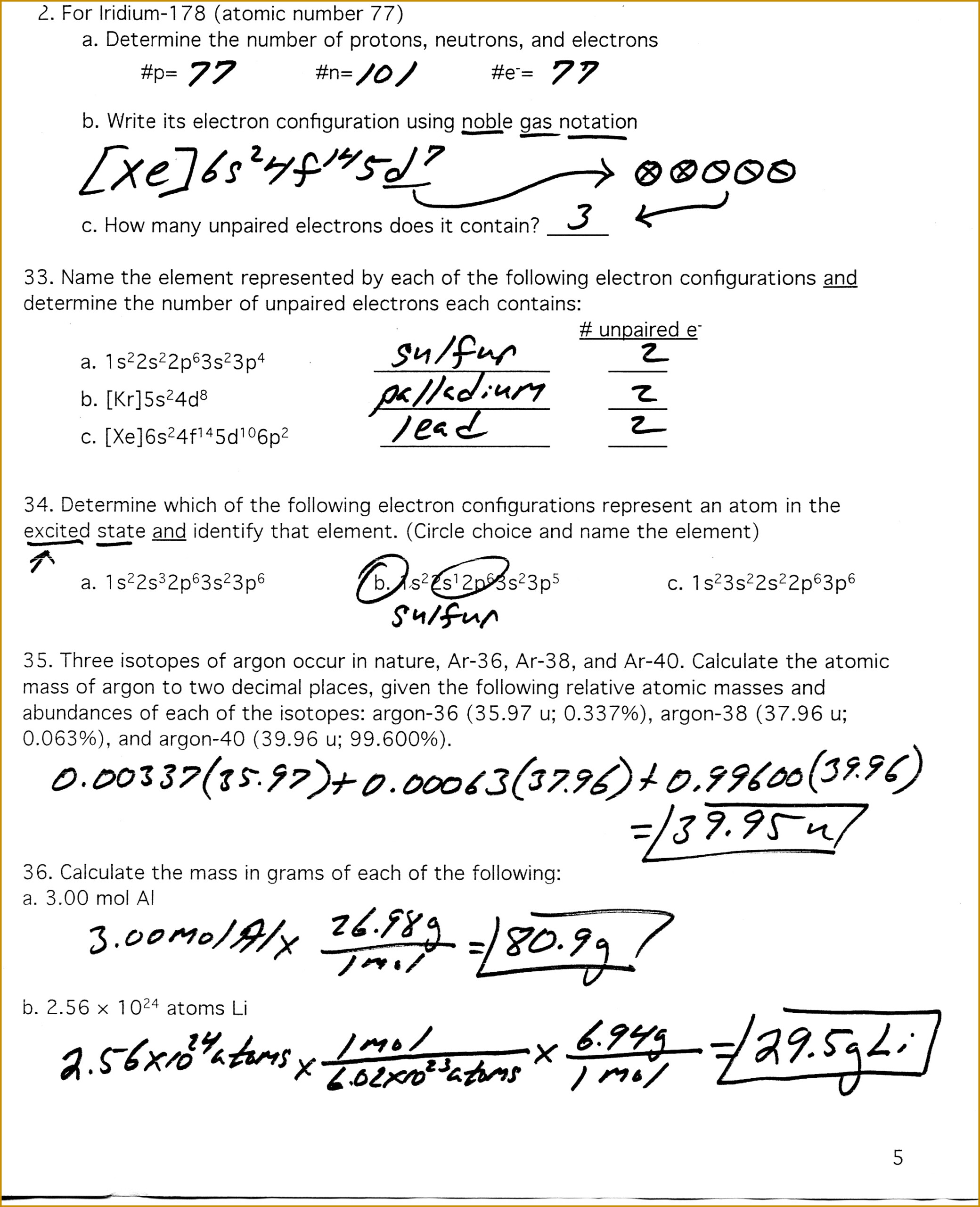 6 Average Atomic Mass Worksheet Answer Key FabTemplatez