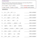 61 Classification Of Chemical Reactions Chemistry Worksheet Key 61