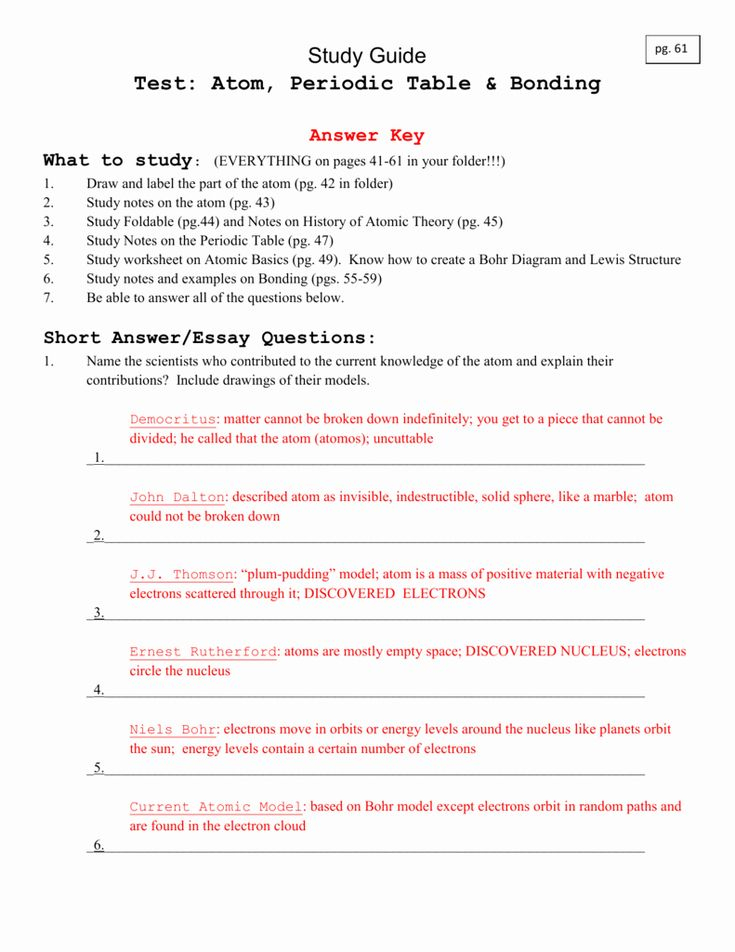 8Th Grade Periodic Table Worksheet Answer Key FREE Periodic Table 