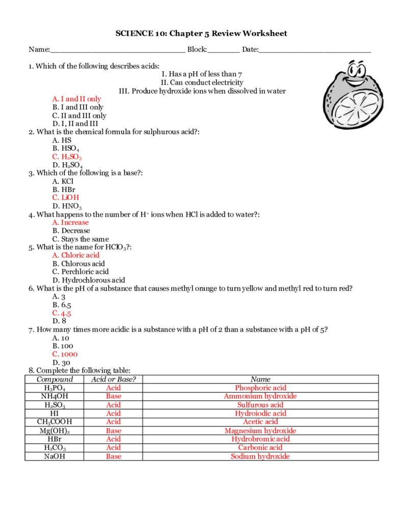 Acids And Bases Answer Key Bomtron