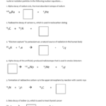 Alpha And Beta Decay Worksheet With Answers Nidecmege