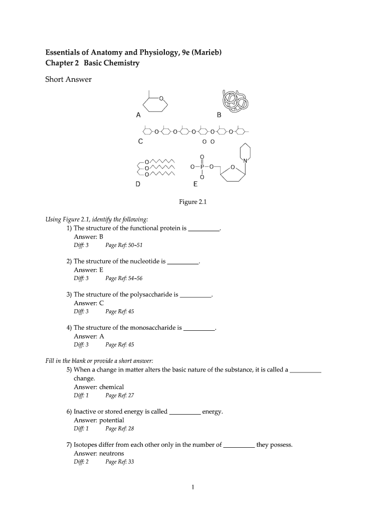 Anatomy And Physiology Chapter 2 Basic Chemistry Answers