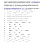 Answer Key Balancing Chemical Equations Worksheet 100 Free Balanced