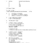 AP Chemistry Chemical Kinetics Worksheet Answers 1 Half Lives