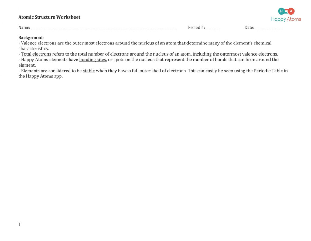 Atomic Structure Activity Worksheet