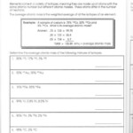 Average Atomic Mass Worksheet Answers Worksheet