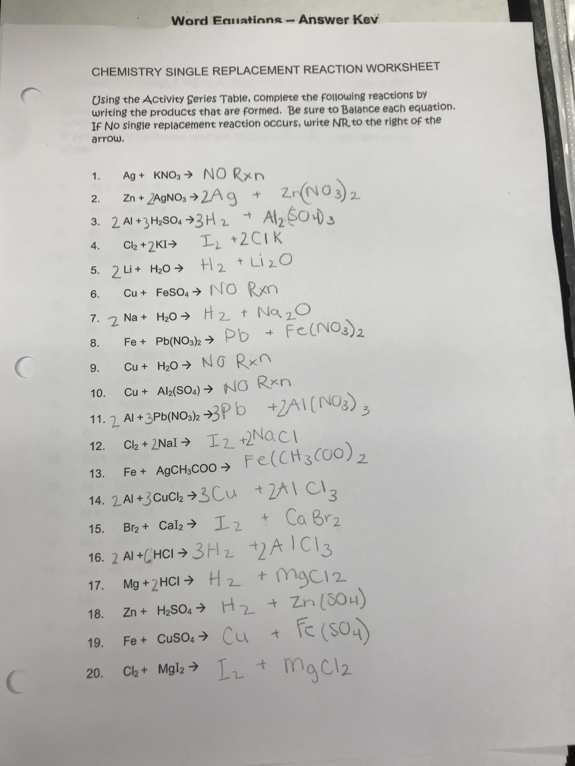 Bader Mr K Science Honors Chem Homework