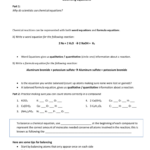 Balancing Chemical Equations Examples Worksheet