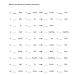 Balancing Chemical Equations Practice Worksheet With Answers Business