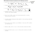 Balancing Chemical Equations Worksheet Word Diy Projects