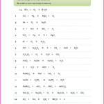 Balancing Chemical Word Equations Practice Worksheet With Answers