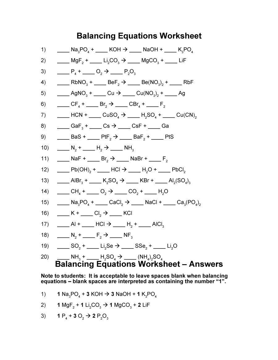 Balancing Equations 04 Balancing Equations Balancing Equations 