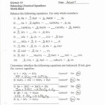 Balancing Equations Worksheet Answer Key Balancing Chemical Equations