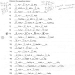 Balancing Equations Worksheets And Answers Chemical Equation