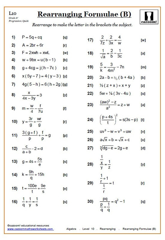 Best Rearranging Formulas Worksheet Pdf The Blackness Project