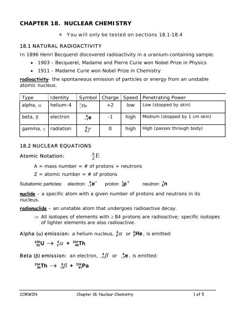 Bestseller Chapter 10 Nuclear Chemistry Worksheet Answers