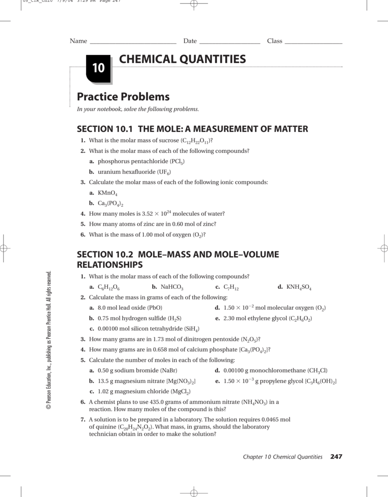 Bestseller Chemistry Chapter 10 Section 3 Review Answers