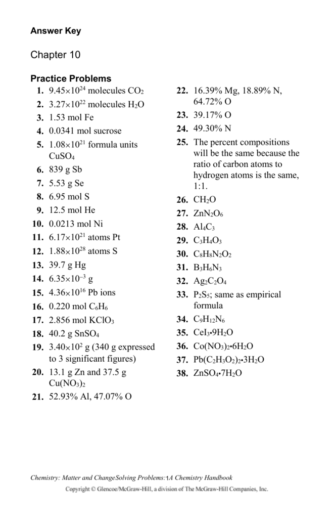 Bestseller Chemistry Matter And Change Chapter 4 Study Guide Answer Key