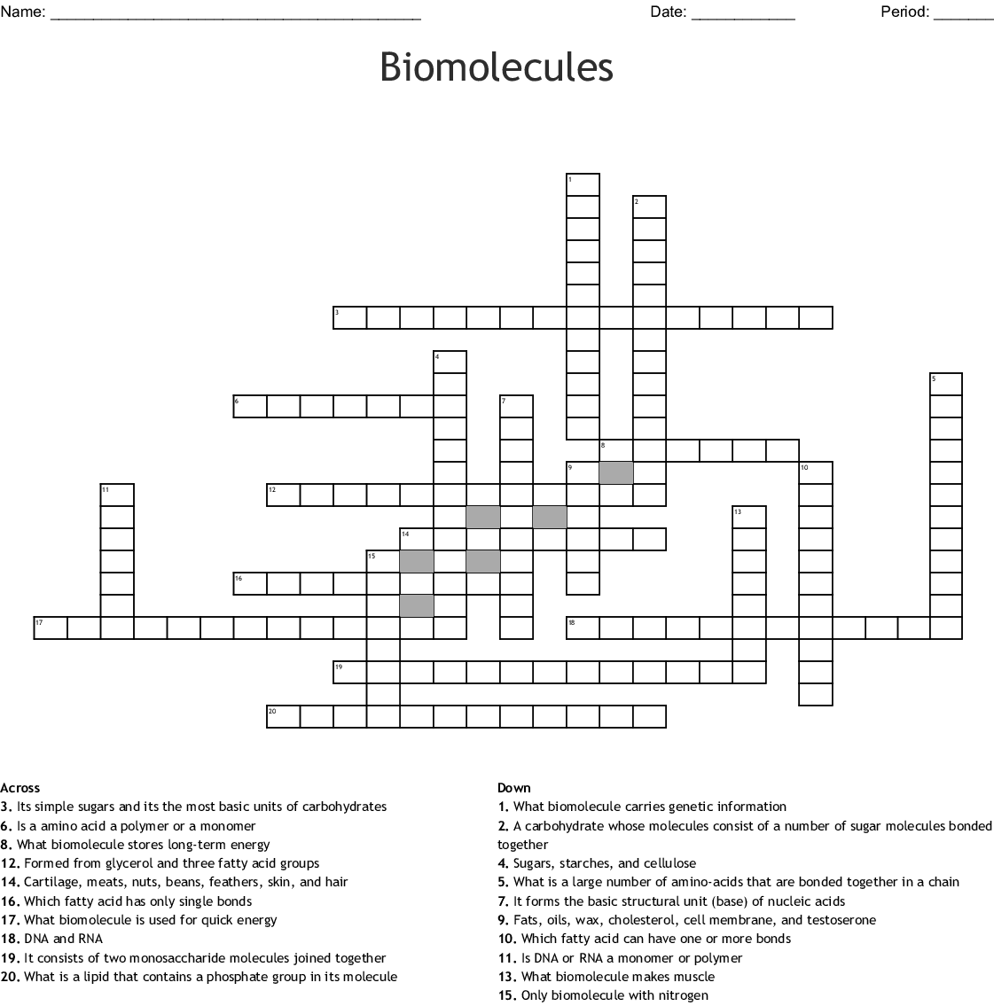 Biological Molecules Worksheet Answer Key Promotiontablecovers