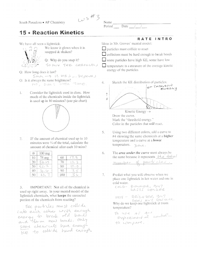 Ch 14 all answers WS 33 335 So South Pasadena 0 AP Chemistry 15 